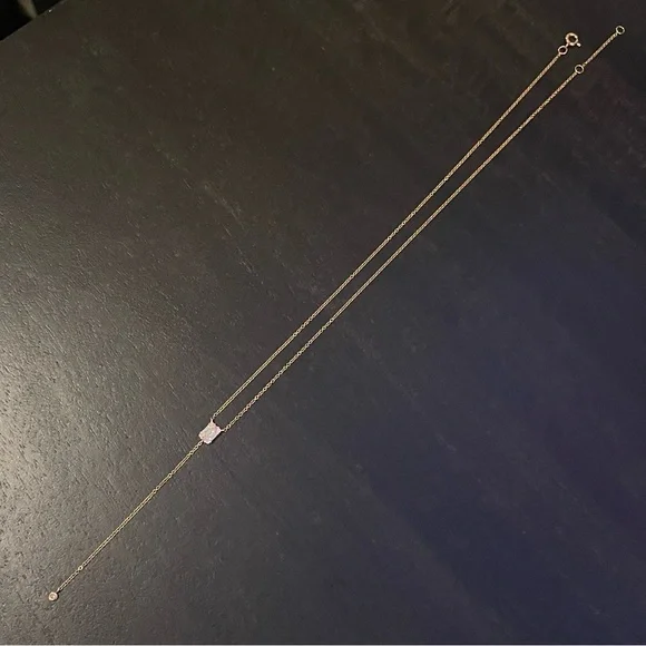 ⭐️14K Rose Gold⭐️Diamond Lariat Necklace - Picture 3 of 12
